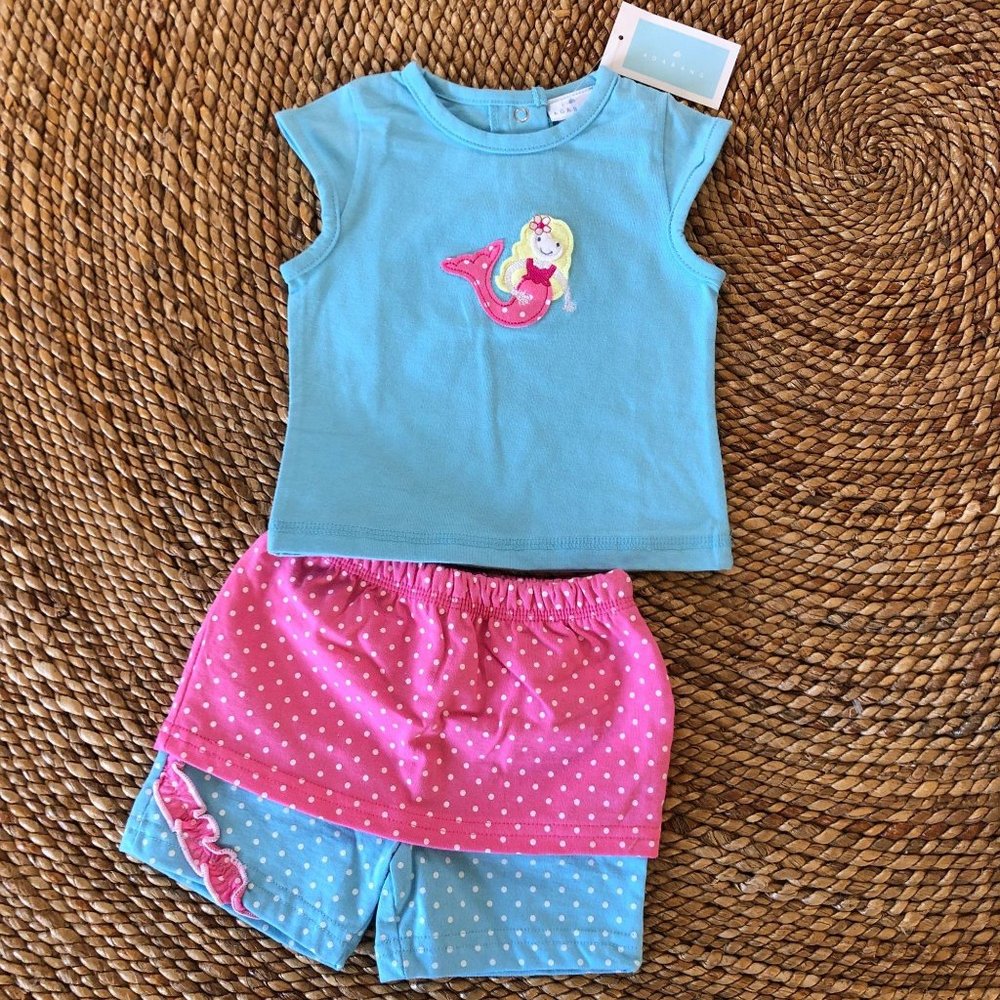 NWT 24 Month Mermaid Short Set Infant Baby Girl Infants Girls Mermaids